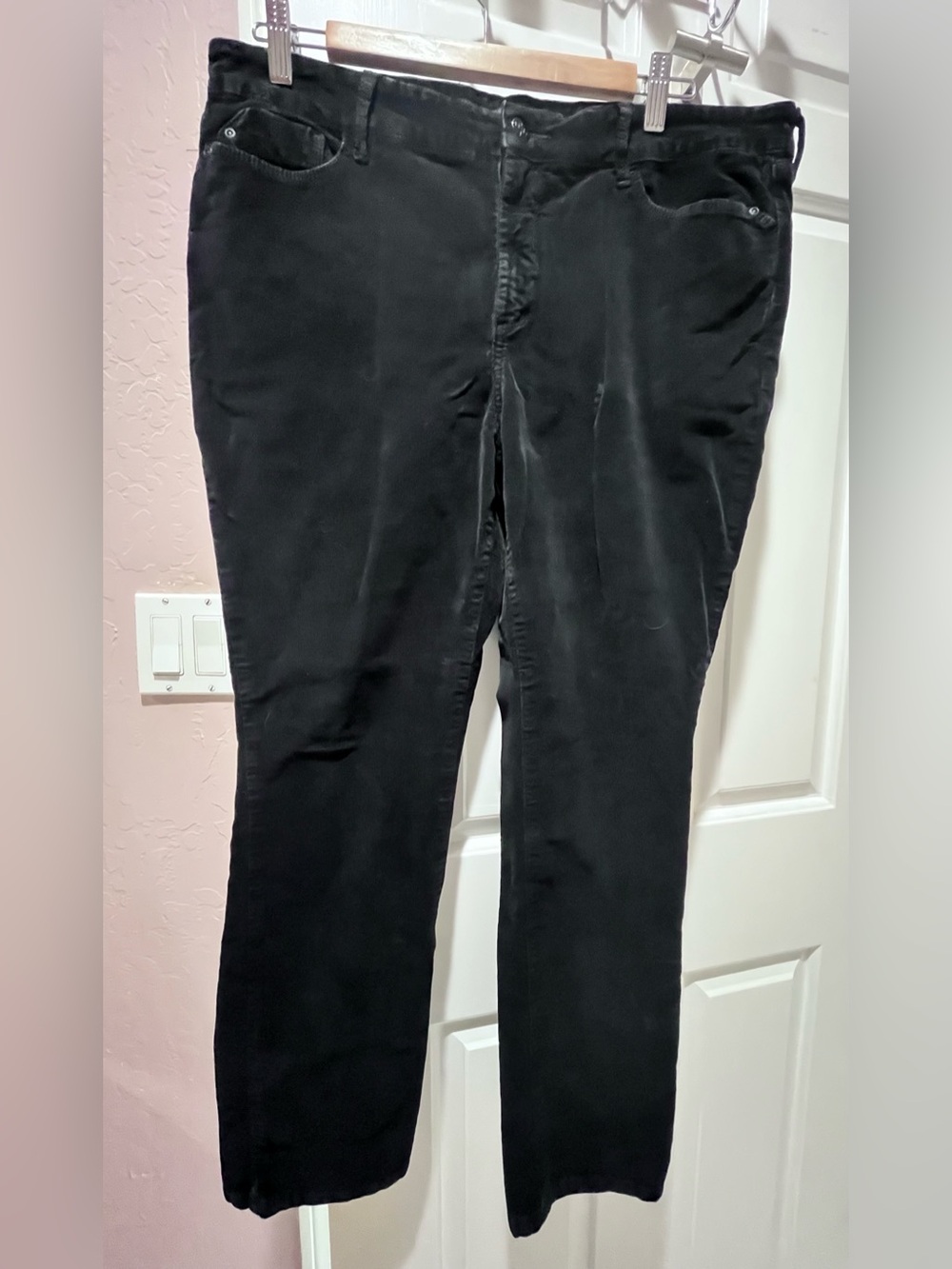 NYDJ Black Corduroy Slim Straight Pants
